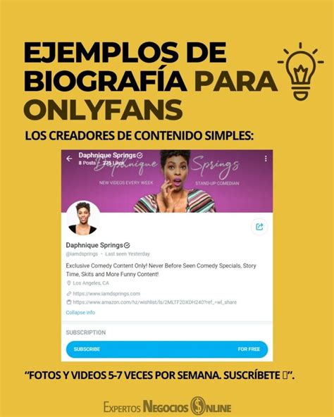 ejemplos de biografas para onlyfans|10 ideas de biografías de Onlyfans que convierten